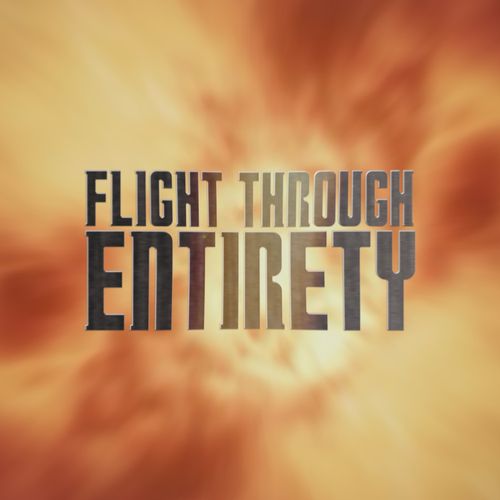 A logo done in the style of the Moffat Era Doctor Who logo, on a background of orange fire from the opening credits of Series 5.